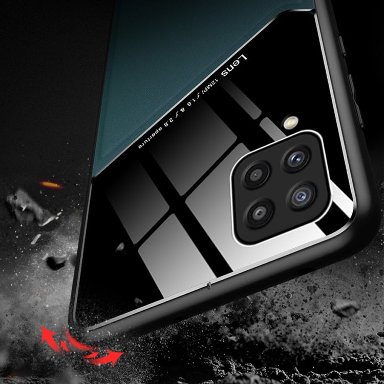 For iPhone 14 Pro Leather + Organic Glass Protective Phone Case