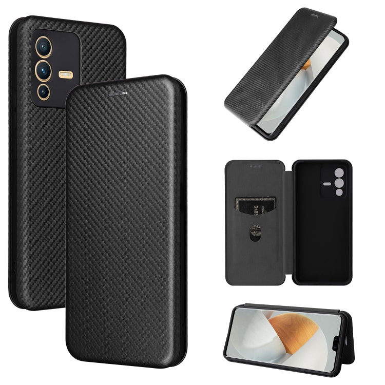 For vivo S12 5G / V23 5G Carbon Fiber Texture Leather Phone Case
