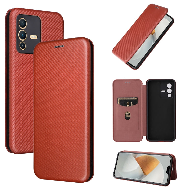 For vivo S12 5G / V23 5G Carbon Fiber Texture Leather Phone Case