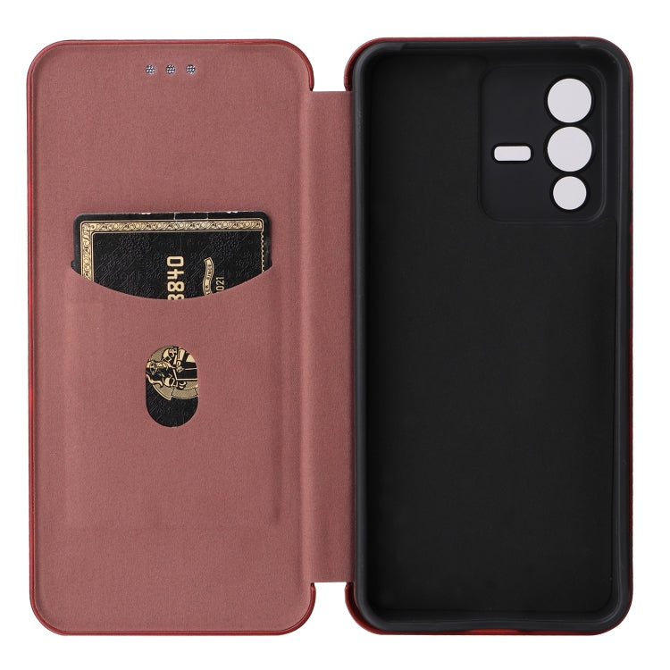 For vivo S12 5G / V23 5G Carbon Fiber Texture Leather Phone Case