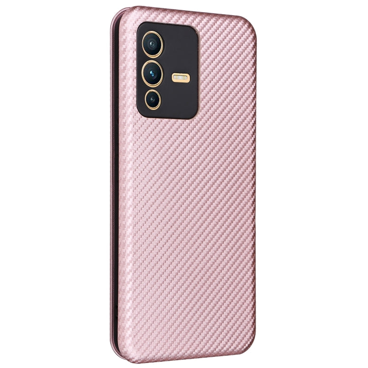 For vivo S12 5G / V23 5G Carbon Fiber Texture Leather Phone Case