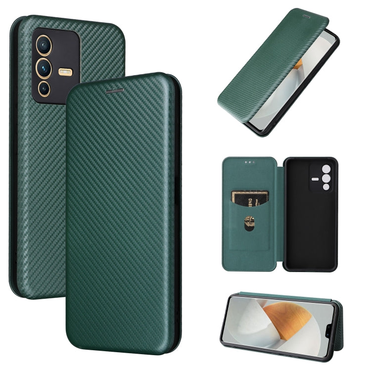 For vivo S12 5G / V23 5G Carbon Fiber Texture Leather Phone Case