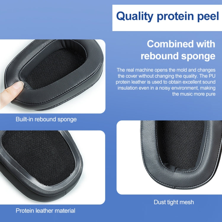 2 PCS For Logitech G633 G933 Protein Skin Earphone Cushion Cover Earmuffs Replacement Earpads