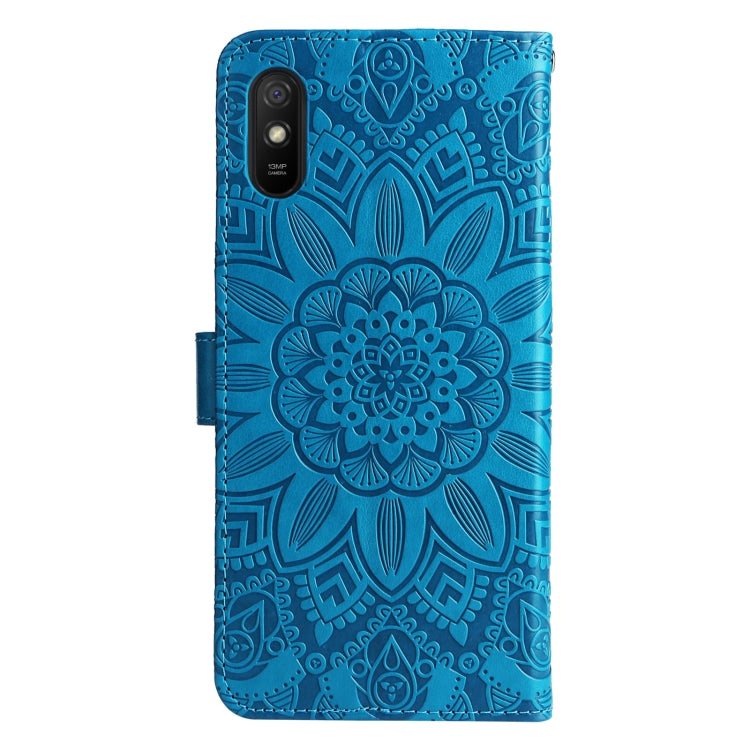 For Xiaomi Redmi 9A Embossed Sunflower Leather Phone Case