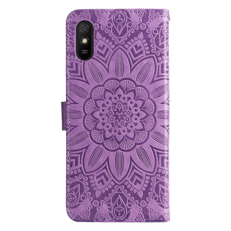 For Xiaomi Redmi 9A Embossed Sunflower Leather Phone Case