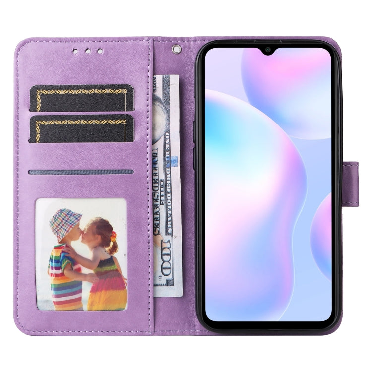 For Xiaomi Redmi 9A Embossed Sunflower Leather Phone Case