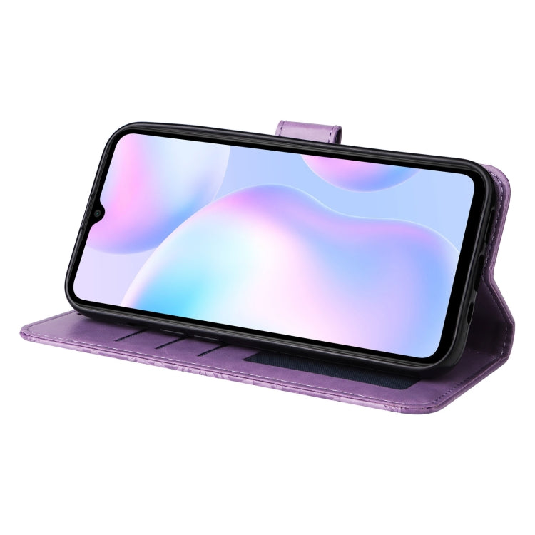 For Xiaomi Redmi 9A Embossed Sunflower Leather Phone Case