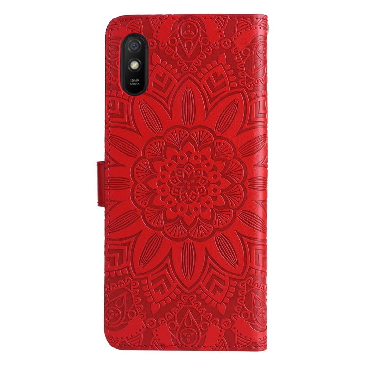 For Xiaomi Redmi 9A Embossed Sunflower Leather Phone Case