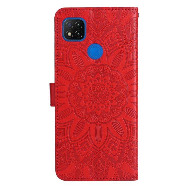 For Xiaomi Redmi 9C / 10A Embossed Sunflower Leather Phone Case
