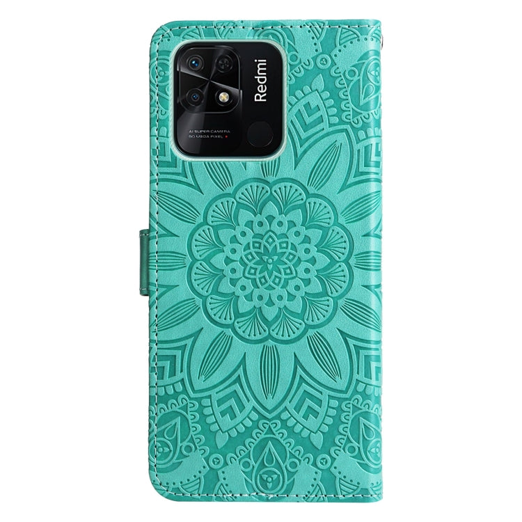For Xiaomi Redmi 10C 4G Embossed Sunflower Leather Phone Case