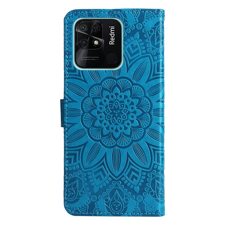 For Xiaomi Redmi 10C 4G Embossed Sunflower Leather Phone Case