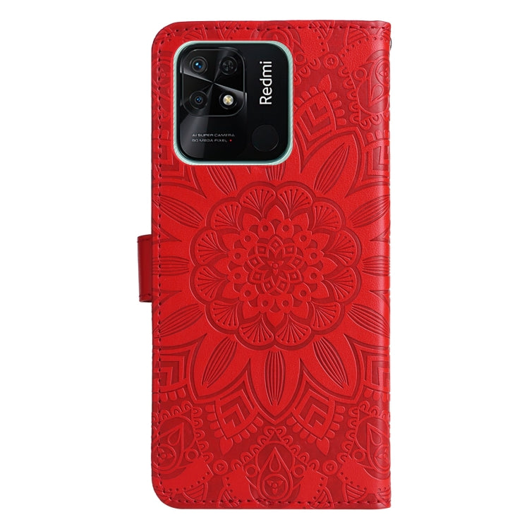 For Xiaomi Redmi 10C 4G Embossed Sunflower Leather Phone Case
