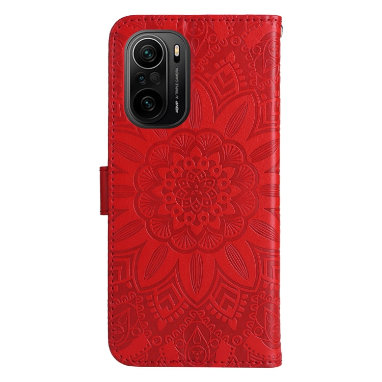 For Xiaomi Redmi K40 / K40 Pro / Xiaomi Poco F1 Embossed Sunflower Leather Phone Case