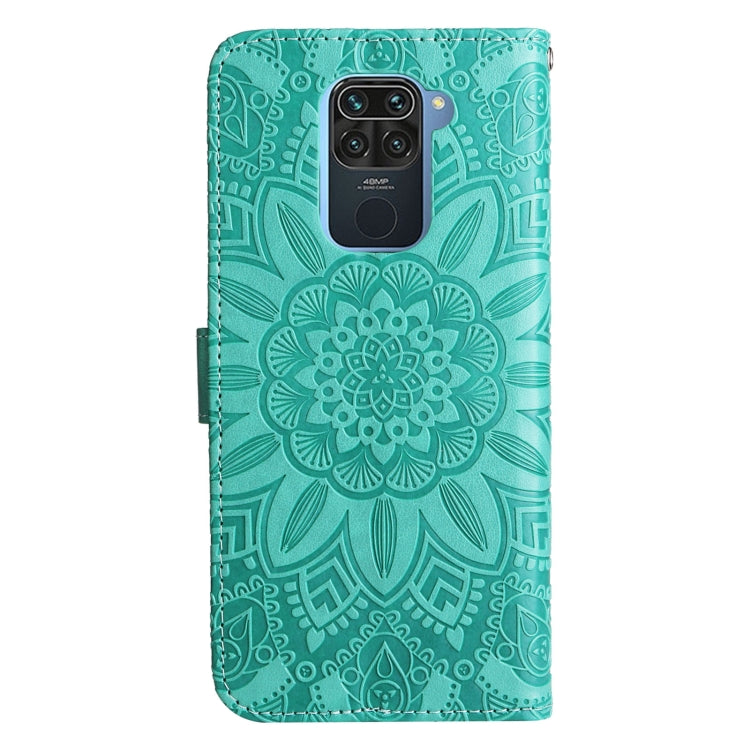 For Xiaomi Redmi Note 9 4G Foreign Version / 10X 4G Embossed Sunflower Leather Phone Case