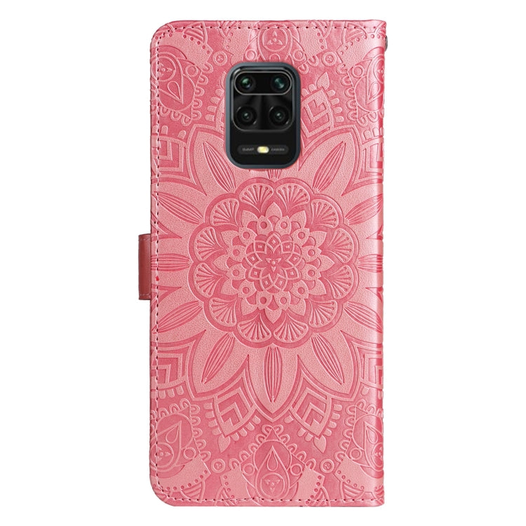 For Xiaomi Redmi Note 9S Embossed Sunflower Leather Phone Case