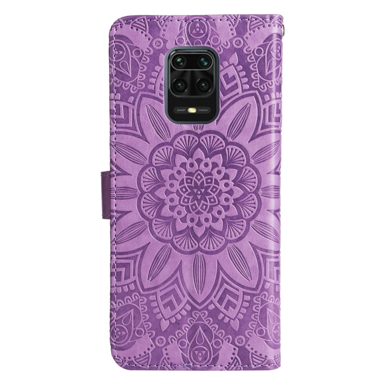 For Xiaomi Redmi Note 9S Embossed Sunflower Leather Phone Case