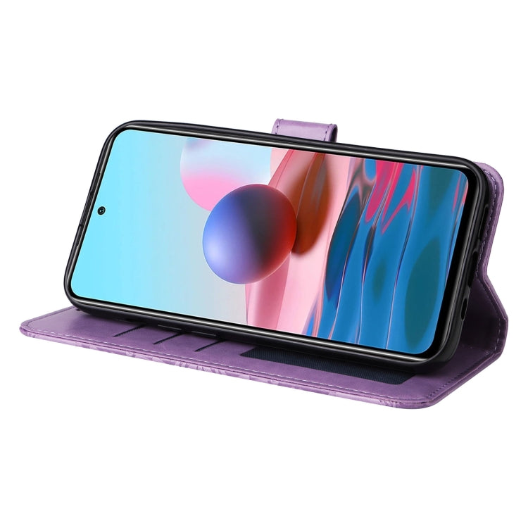 For Xiaomi Redmi Note 10 4G / Note 10S 4G Embossed Sunflower Leather Phone Case