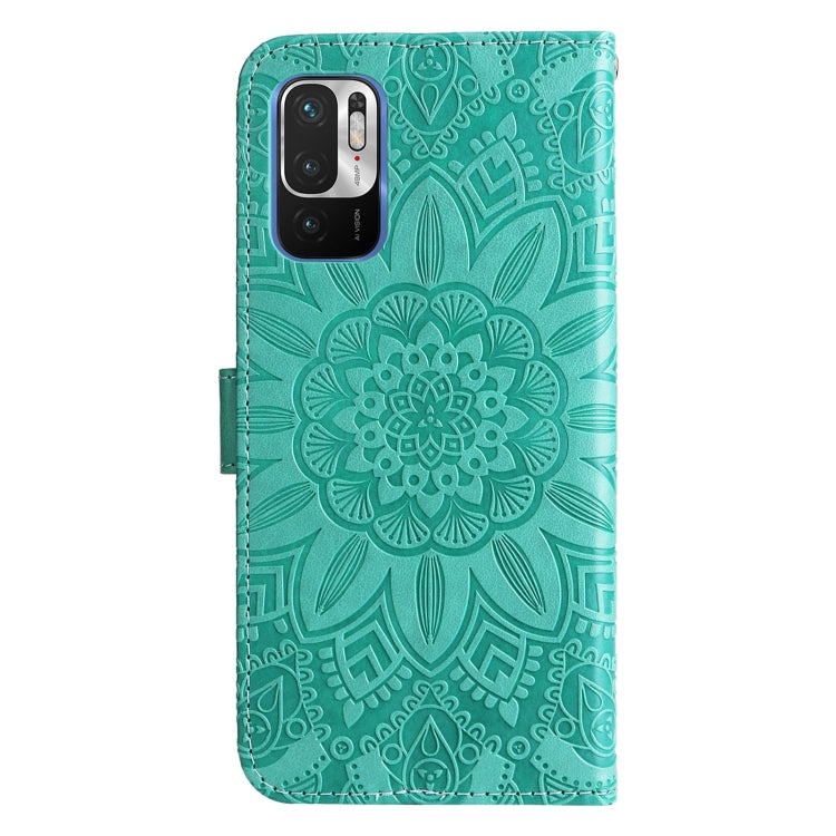 For Xiaomi Redmi Note 10 5G Embossed Sunflower Leather Phone Case