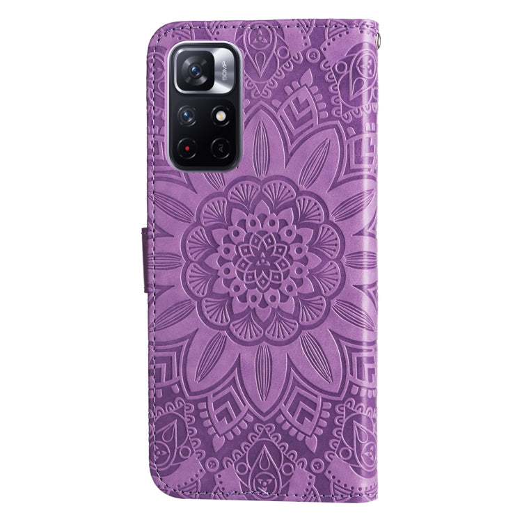 For Xiaomi Redmi Note 11 5G / Poco M4 Pro 5G Embossed Sunflower Leather Phone Case