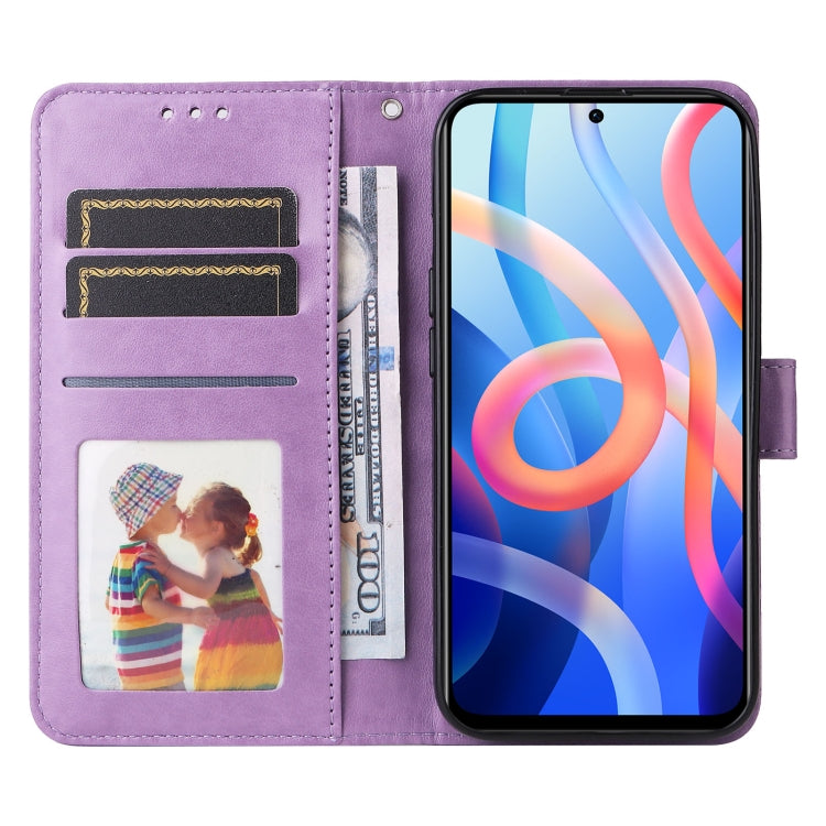 For Xiaomi Redmi Note 11 5G / Poco M4 Pro 5G Embossed Sunflower Leather Phone Case