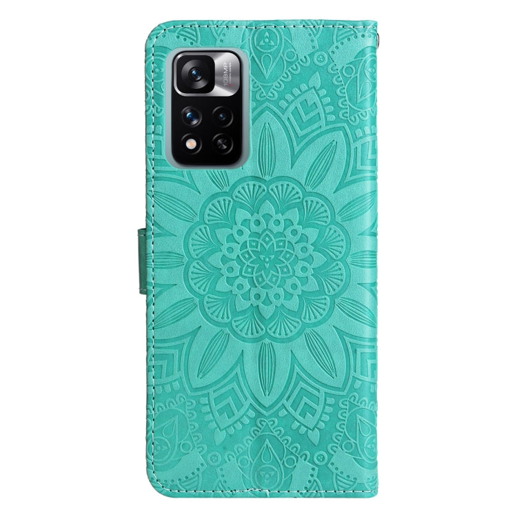 For Xiaomi Redmi Note 11E Embossed Sunflower Leather Phone Case