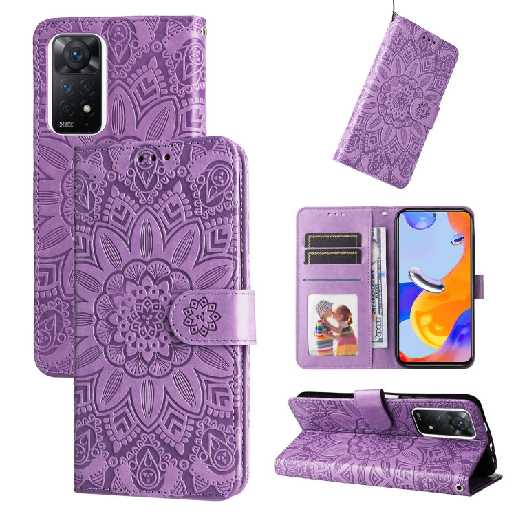 For Xiaomi Redmi Note 11 Pro 5G Embossed Sunflower Leather Phone Case