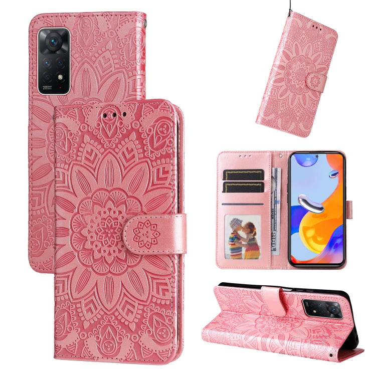 For Xiaomi Redmi Note 11 Pro 4G Foreign Version / 5G Embossed Sunflower Leather Phone Case