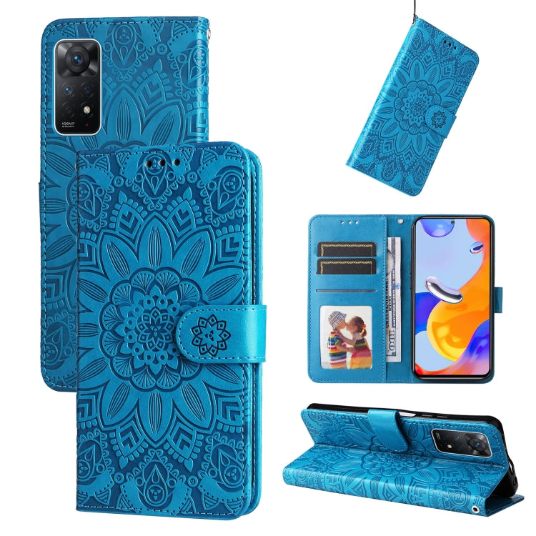 For Xiaomi Redmi Note 11 Pro 4G Foreign Version / 5G Embossed Sunflower Leather Phone Case