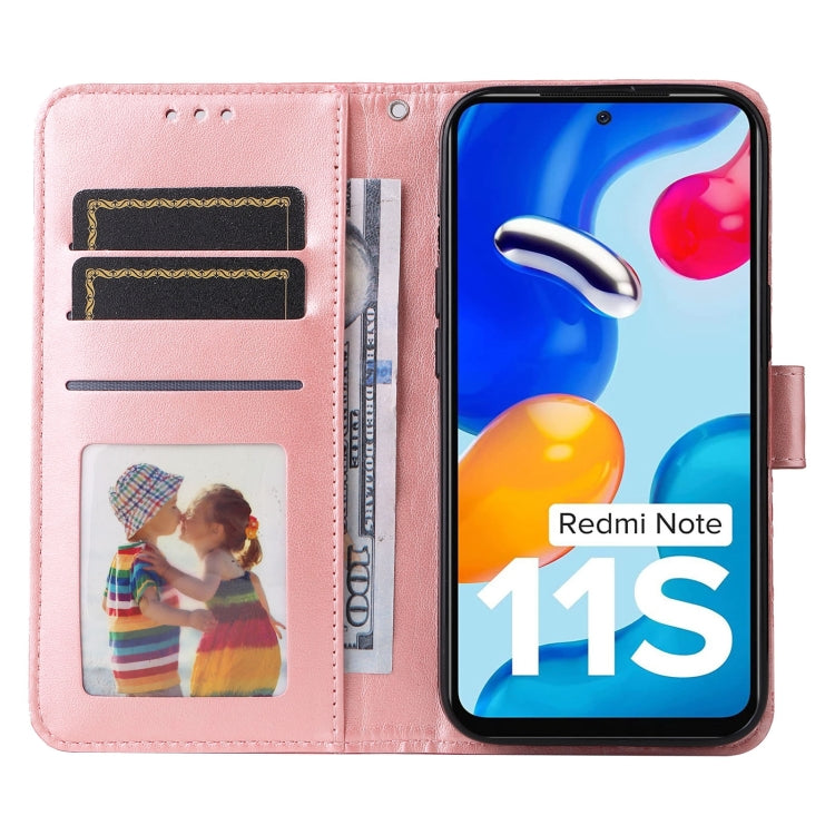 For Xiaomi Redmi Note 11S / Note 11 4G Foreign Version Embossed Sunflower Leather Phone Case