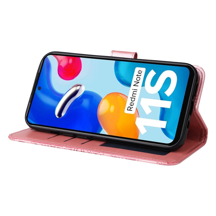 For Xiaomi Redmi Note 11S / Note 11 4G Foreign Version Embossed Sunflower Leather Phone Case