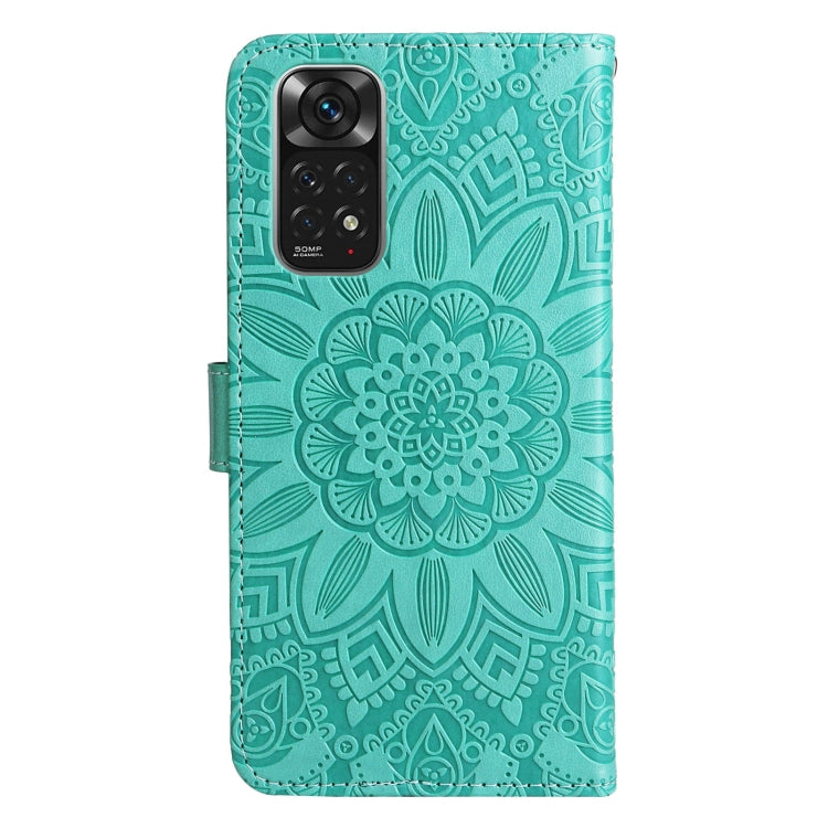For Xiaomi Redmi Note 11S / Note 11 4G Foreign Version Embossed Sunflower Leather Phone Case