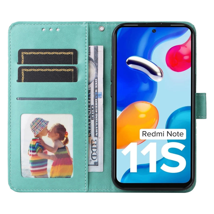 For Xiaomi Redmi Note 11S / Note 11 4G Foreign Version Embossed Sunflower Leather Phone Case