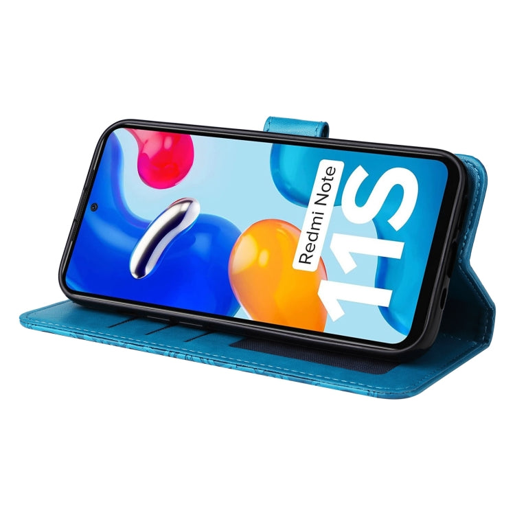 For Xiaomi Redmi Note 11S / Note 11 4G Foreign Version Embossed Sunflower Leather Phone Case