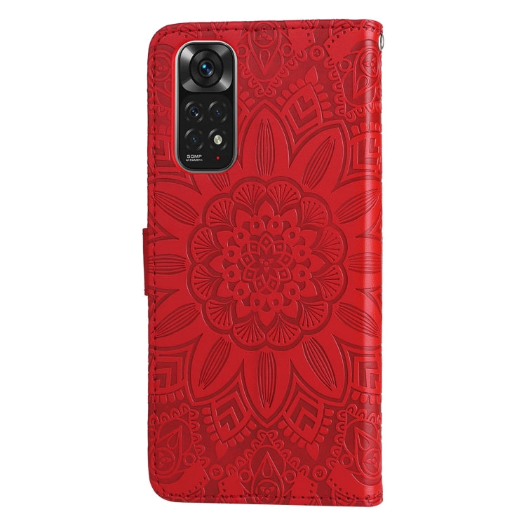 For Xiaomi Redmi Note 11S / Note 11 4G Foreign Version Embossed Sunflower Leather Phone Case