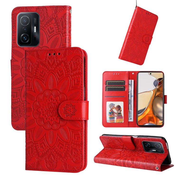 For Xiaomi 11T / 11T Pro Embossed Sunflower Leather Phone Case