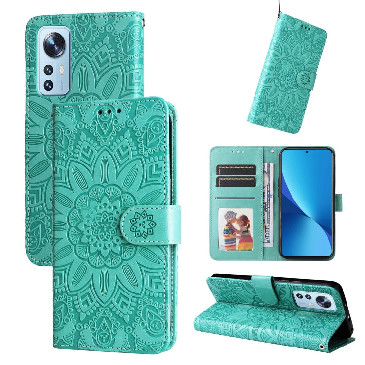 For Xiaomi 12 Lite Embossed Sunflower Leather Phone Case