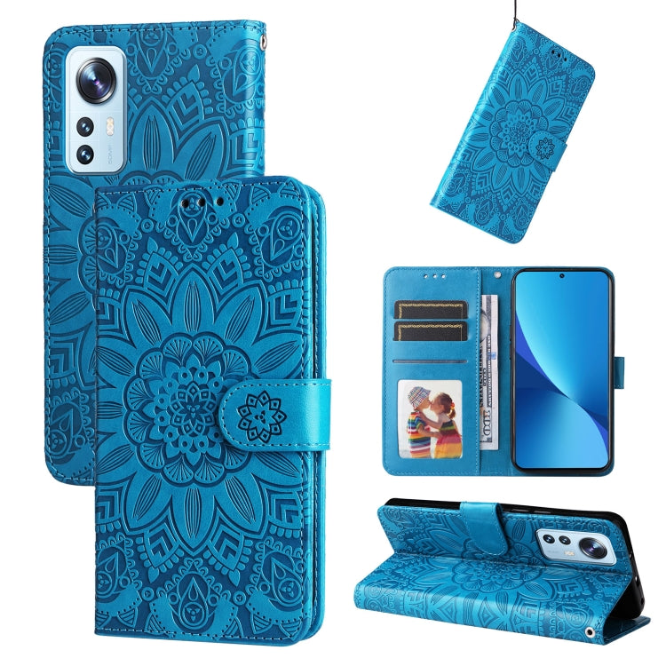 For Xiaomi 12 Lite Embossed Sunflower Leather Phone Case