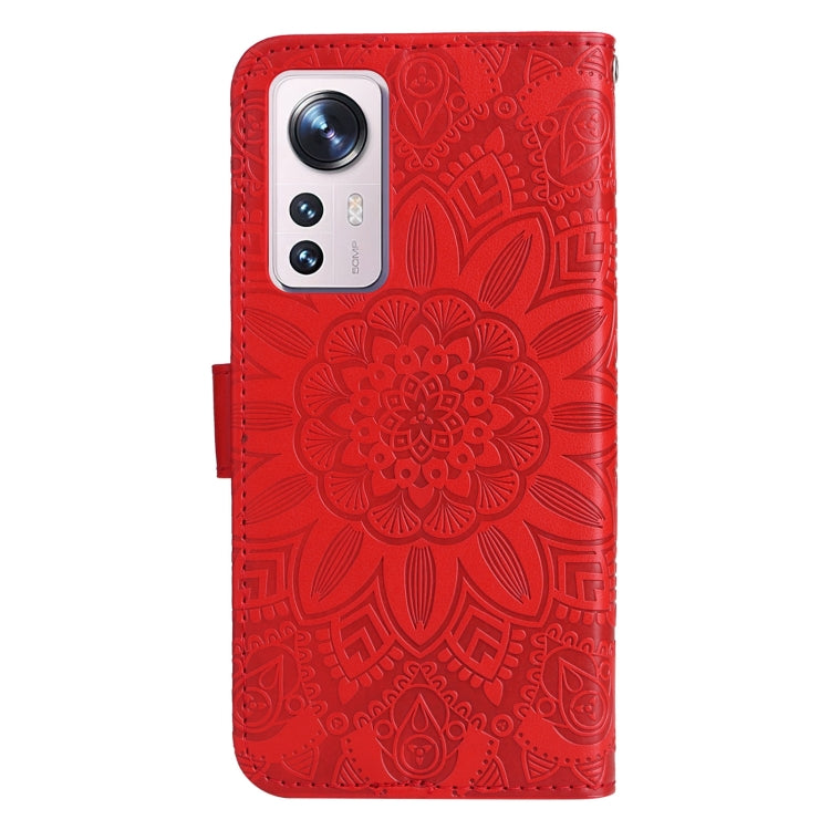 For Xiaomi 12 / 12X Embossed Sunflower Leather Phone Case