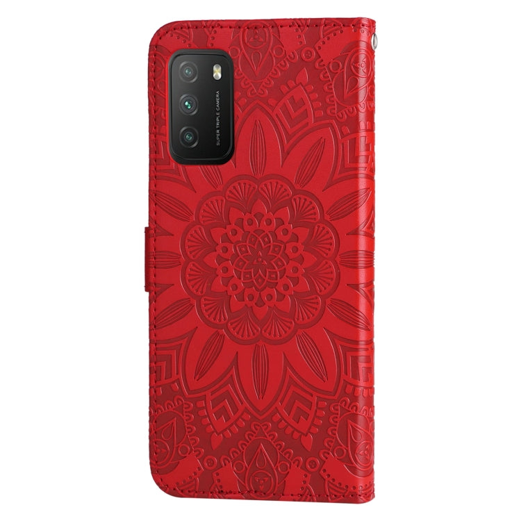 For Xiaomi Poco M3 / Redmi 9T / Redmi 9 Power Embossed Sunflower Leather Phone Case