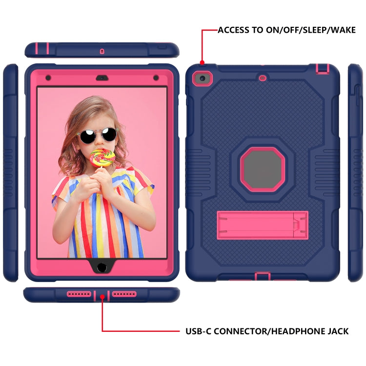 For iPad 10.2 2021 Contrast Color Robot Shockproof Silicone + PC Tablet Case