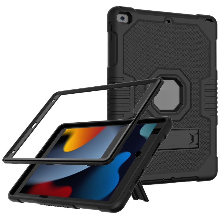 For iPad 10.2 2021 Contrast Color Robot Shockproof Silicone + PC Tablet Case