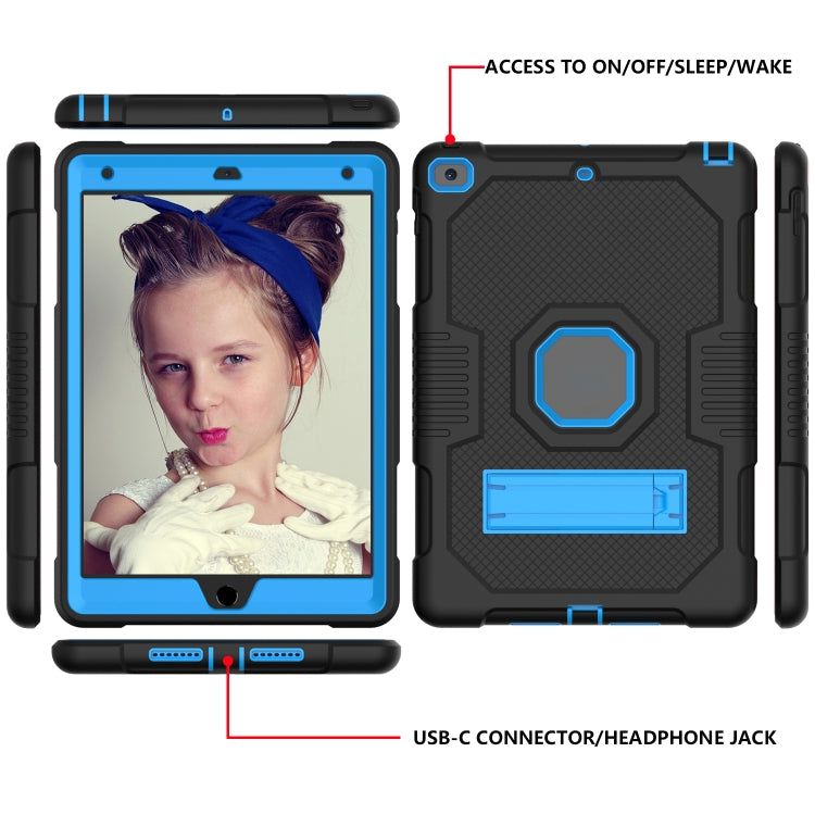 For iPad 10.2 2021 Contrast Color Robot Shockproof Silicone + PC Tablet Case