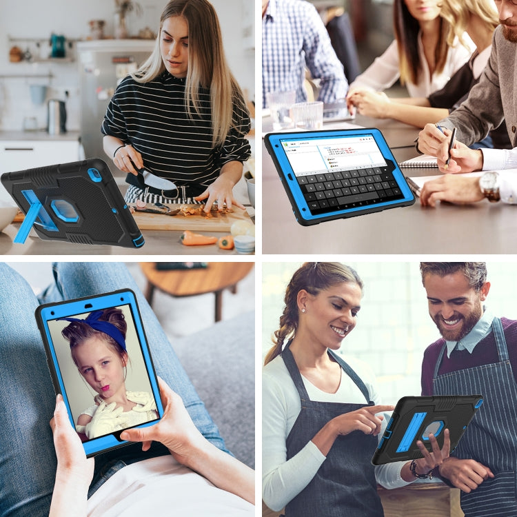 For iPad 10.2 2021 Contrast Color Robot Shockproof Silicone + PC Tablet Case