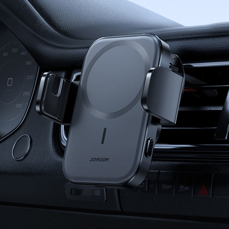 JOYROOM JR-ZS295 15W Mechanical Magnetic Wireless Charger Air Vent Car Holder(Black)