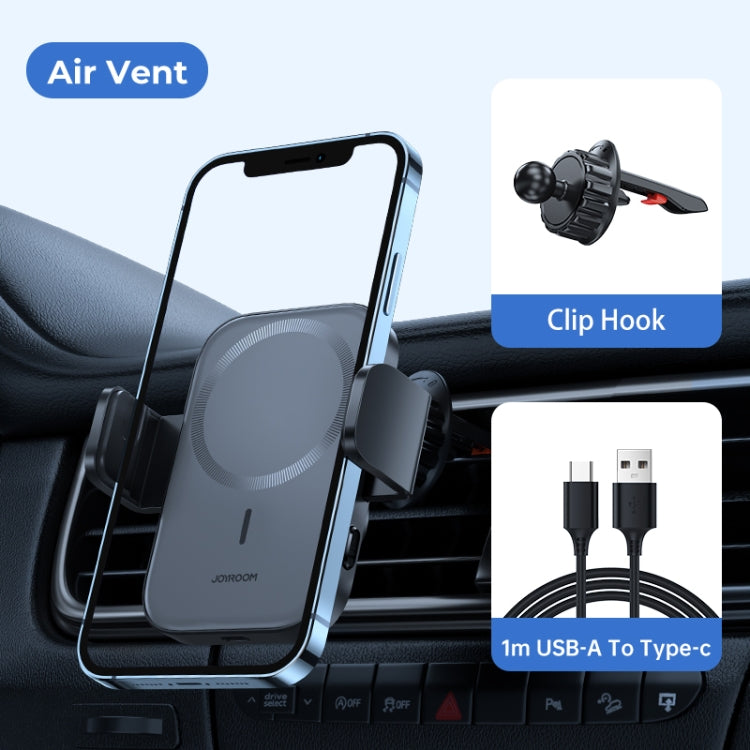 JOYROOM JR-ZS295 15W Mechanical Magnetic Wireless Charger Air Vent Car Holder(Black)