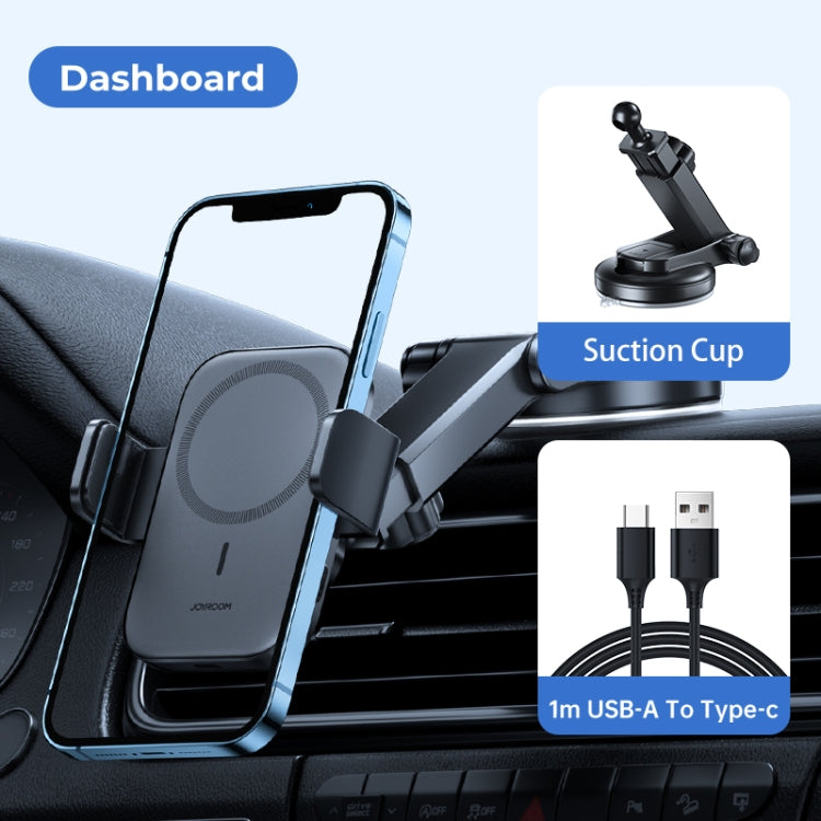 JOYROOM JR-ZS295 15W Mechanical Magnetic Wireless Charger Dashboard Car Holder(Black)