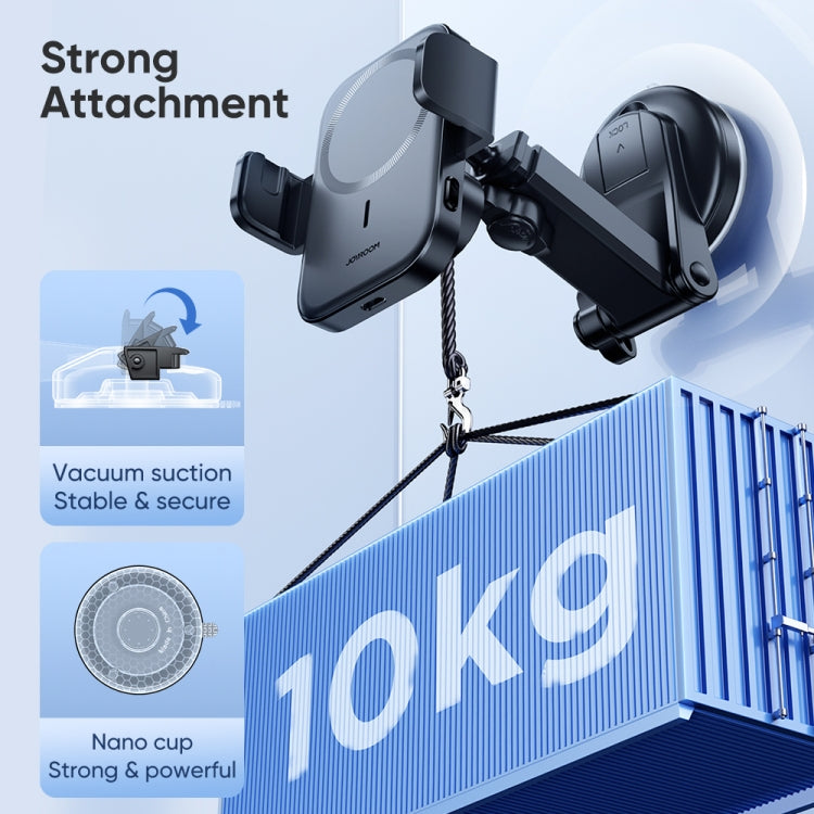 JOYROOM JR-ZS295 15W Mechanical Magnetic Wireless Charger Dashboard Car Holder(Black)