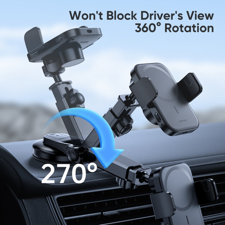 JOYROOM JR-ZS295 15W Mechanical Magnetic Wireless Charger Dashboard Car Holder(Black)