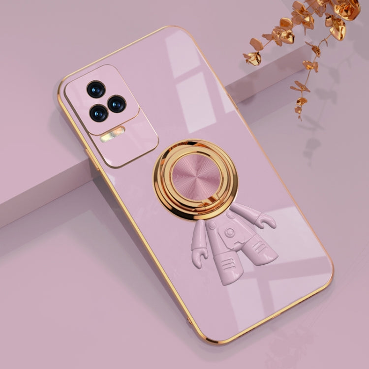 For Xiaomi Redmi K40S 6D Plating Astronaut Ring Kickstand Phone Case