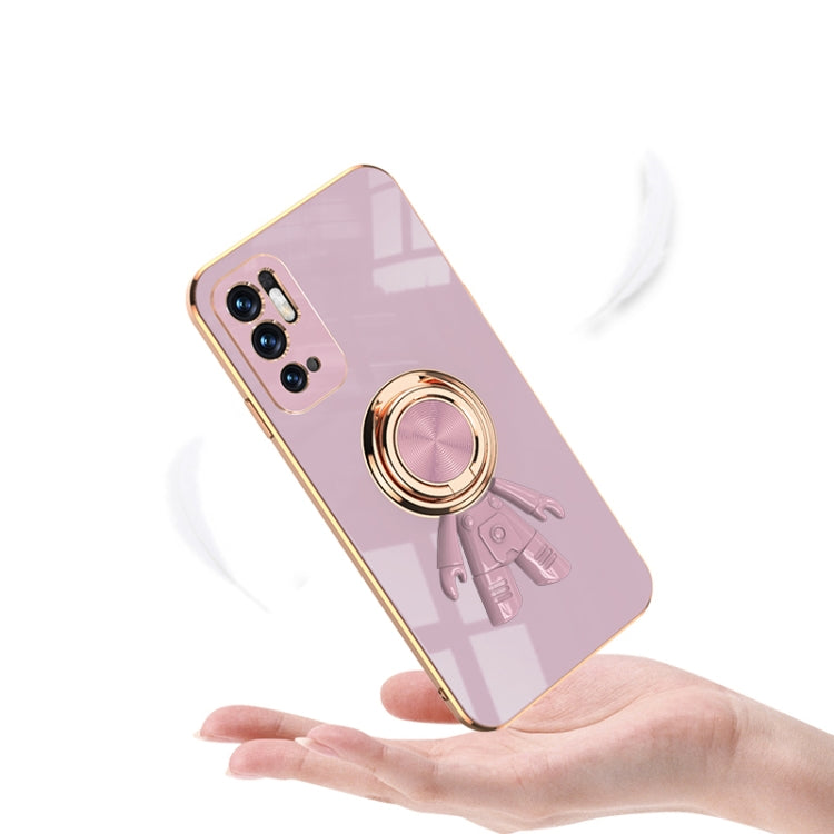 For Xiaomi Redmi Note 10 5G 6D Plating Astronaut Ring Kickstand Phone Case